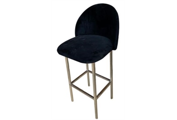 Royal Barstool Curved Silver - Black in Miami, Ft. Lauderdale, Palm Beach