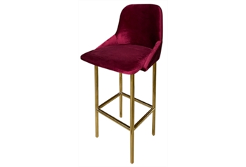 Royal Barstool Square Gold Shiny - Burgundy in Miami, Ft. Lauderdale, Palm Beach