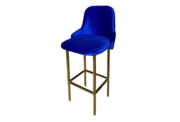 Royal Barstool Square Gold Shiny - Blue in Naples, Marco Island, Ft. Myers