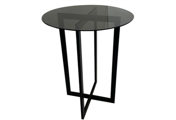 Industrial White Highboy Table Smoky Glass in Orlando