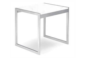 Aria White Marble End Table in Miami, Ft. Lauderdale, Palm Beach