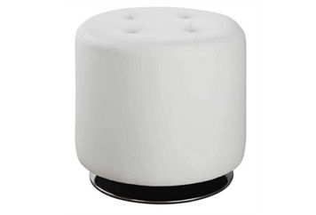 White Ottoman - Small Swivel in Orlando