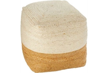 Pouf - Jute and Fabric Cube in Miami, Ft. Lauderdale, Palm Beach