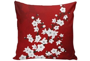 Pillow - Large Red with White Cherry Blossom in Miami, Ft. Lauderdale, Palm Beach