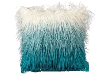 Pillow - White and Teal Ombre Faux Fur in Miami, Ft. Lauderdale, Palm Beach