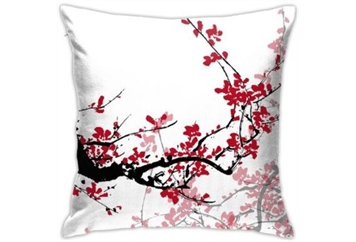 Pillow - White with Red Cherry Blossom in Miami, Ft. Lauderdale, Palm Beach