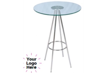 Berkley Chrome Glass Highboy Table in Miami, Ft. Lauderdale, Palm Beach