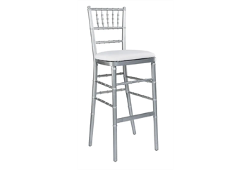 Chiavari Barstool Silver Narrow - White Pad in Naples, Marco Island, Ft. Myers