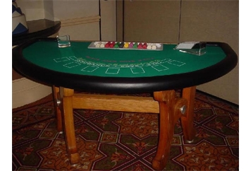 Green and Wood Blackjack Table in Miami, Ft. Lauderdale, Palm Beach