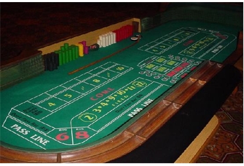 Green and Wood Craps Table in Miami, Ft. Lauderdale, Palm Beach