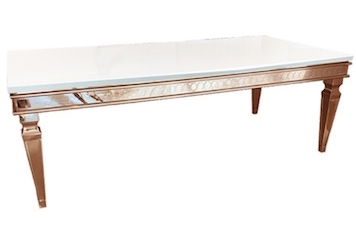 Anisa Dining Table Gold with White Top in Miami, Ft. Lauderdale, Palm Beach