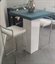 White Highboy Table - Blue Oxygen Top in Miami, Ft. Lauderdale, Palm Beach