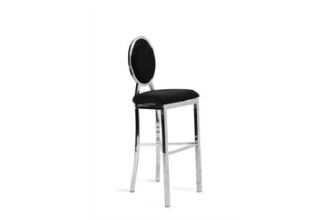 Alice Silver Barstool - Black Pad in Miami, Ft. Lauderdale, Palm Beach