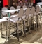 Alice Silver Barstool - White Pad in Miami, Ft. Lauderdale, Palm Beach