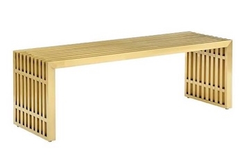 Amici Gold Bench 4'L in Miami, Ft. Lauderdale, Palm Beach