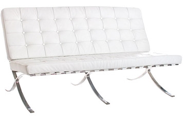 Barcelona White Loveseat in Miami, Ft. Lauderdale, Palm Beach