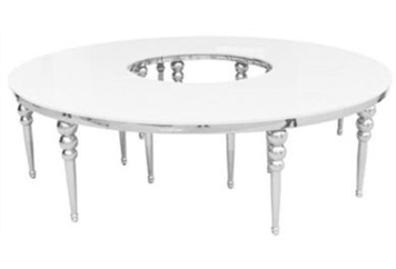 Castillo White and Silver Dining Table in Miami, Ft. Lauderdale, Palm Beach
