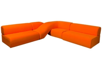 Licorice Sofa Orange Fabric in Miami, Ft. Lauderdale, Palm Beach