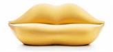 Lips Loveseat Gold in Miami, Ft. Lauderdale, Palm Beach