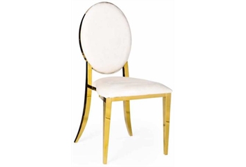 O Chair Gold - White Seat and Back in Miami, Ft. Lauderdale, Palm Beach