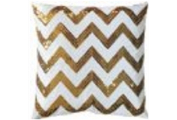 Pillow Zig Zag Gold & White in Miami, Ft. Lauderdale, Palm Beach