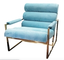 Rigoletto Armchair Teal - Gold Frame in Miami, Ft. Lauderdale, Palm Beach