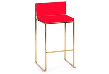 Saki Barstool Gold with Red Cushion in Miami, Ft. Lauderdale, Palm Beach