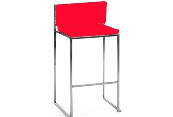 Saki Barstool Silver with Red Cushion in Miami, Ft. Lauderdale, Palm Beach