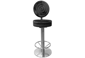 Scoobidoo Silver Frame Black Barstool in Miami, Ft. Lauderdale, Palm Beach