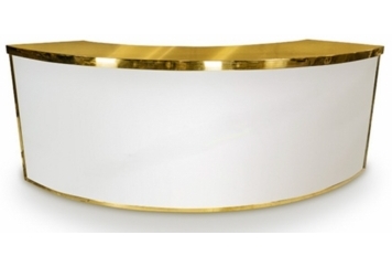 Uno Bar White Curved - Gold Frame in Miami, Ft. Lauderdale, Palm Beach