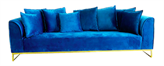 Velours Sofa Blue Electric in Miami, Ft. Lauderdale, Palm Beach