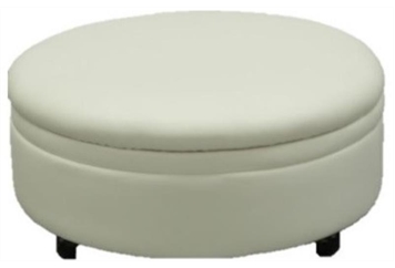 Round Leather Ottoman in Miami, Ft. Lauderdale, Palm Beach