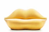 Lips Loveseat Gold in Naples, Marco Island, Ft. Myers