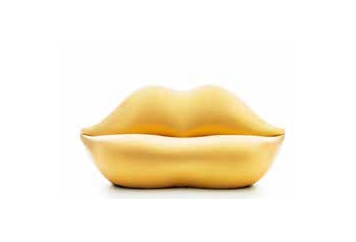 Lips Loveseat Gold in Naples, Marco Island, Ft. Myers