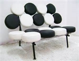 Confetti Loveseat Black and White in Orlando