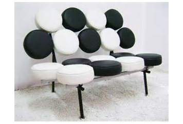 Confetti Loveseat Black and White in Orlando