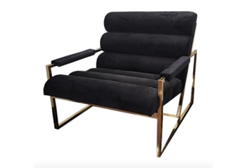 Rigoletto Armchair Black - Gold Frame in Orlando