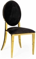 O Chair Gold - Black Seat and Back in Orlando