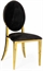 O Chair Gold - Black Seat and Back in Orlando