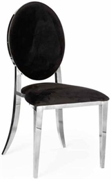 O Chair Silver - Black Seat and Back in Orlando