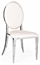 O Chair Silver - White Seat and Back in Orlando