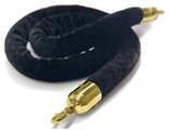 Stanchion Rope Black - Gold Clasps in Orlando