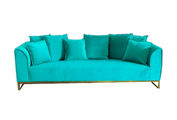 Velours Sofa Blue Aqua in Tampa, St Petersburg