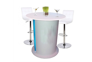 Cylinder Highboy Table White in Miami, Ft. Lauderdale, Palm Beach