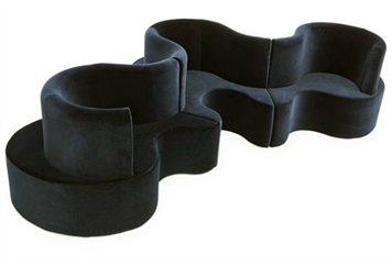 Cobra Curved Banquette - Black in Miami, Ft. Lauderdale, Palm Beach