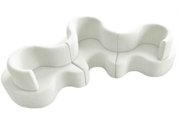 Cobra Curved Banquette - White in Miami, Ft. Lauderdale, Palm Beach