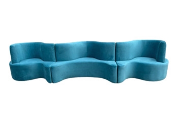 Cobra Straight Banquette - Aqua Blue in Miami, Ft. Lauderdale, Palm Beach