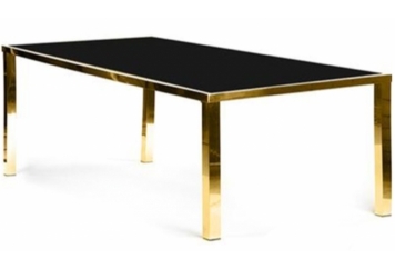 Mirage Dining Table Black With Gold Legs in Miami, Ft. Lauderdale, Palm Beach