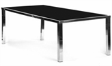 Mirage Dining Table Black With Silver Legs in Miami, Ft. Lauderdale, Palm Beach