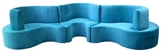 Cobra Curved Banquette - Aqua Blue in Naples, Marco Island, Ft. Myers